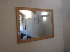Wood surround wall mounted mirror, 35" x 45",Located Greystones,** Located at Shapwick School,