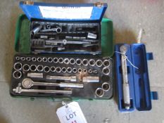 2 x part set socket sets, Draper micrometer torque wrench,Located at main school,** Located at