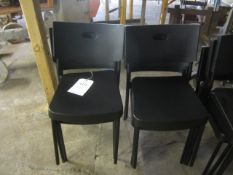 8 x plastic moulded stacking chairs, black ,** Located at Stoneford Farm, Steamalong Road, Isle