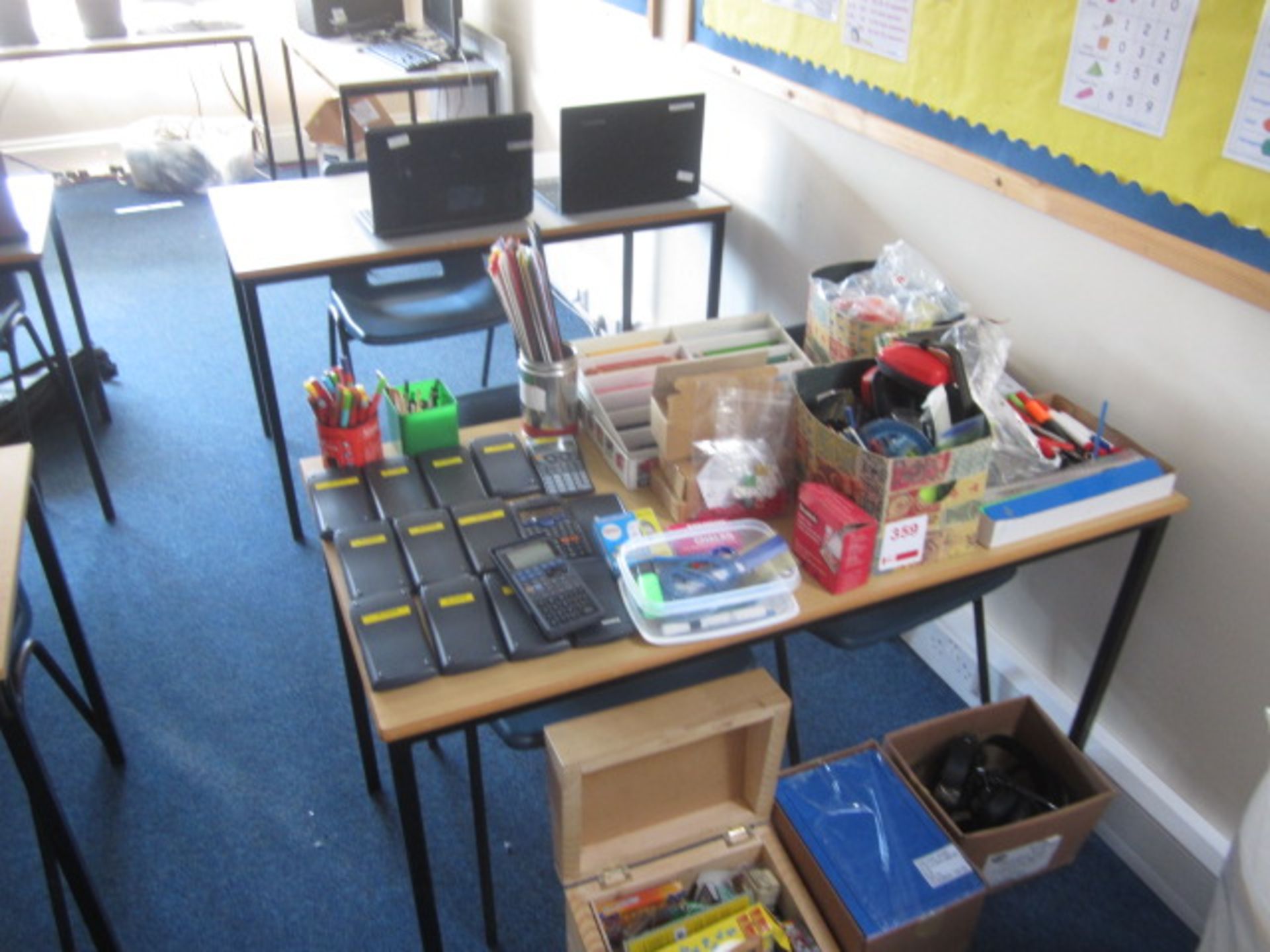 11 x assorted tables, 10 x plastic chairs,Located at Church Farm,** Located at Shapwick School, - Image 2 of 2