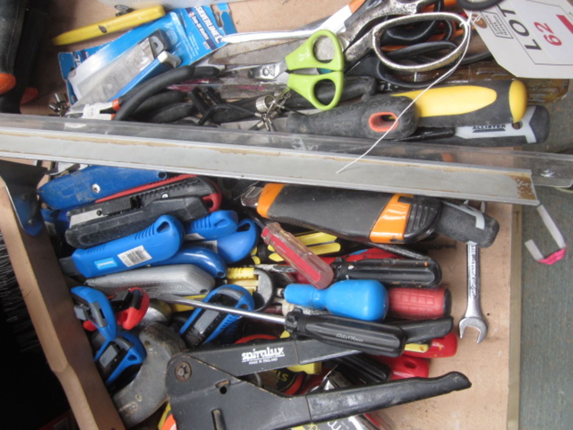 Quantity of assorted hand tools to include hammers, stanley knives, tape measures, screw drivers, - Image 2 of 3