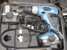 Erbauer ERB81144 14.4V cordless drill, charger & carry case, serial no. R07W17