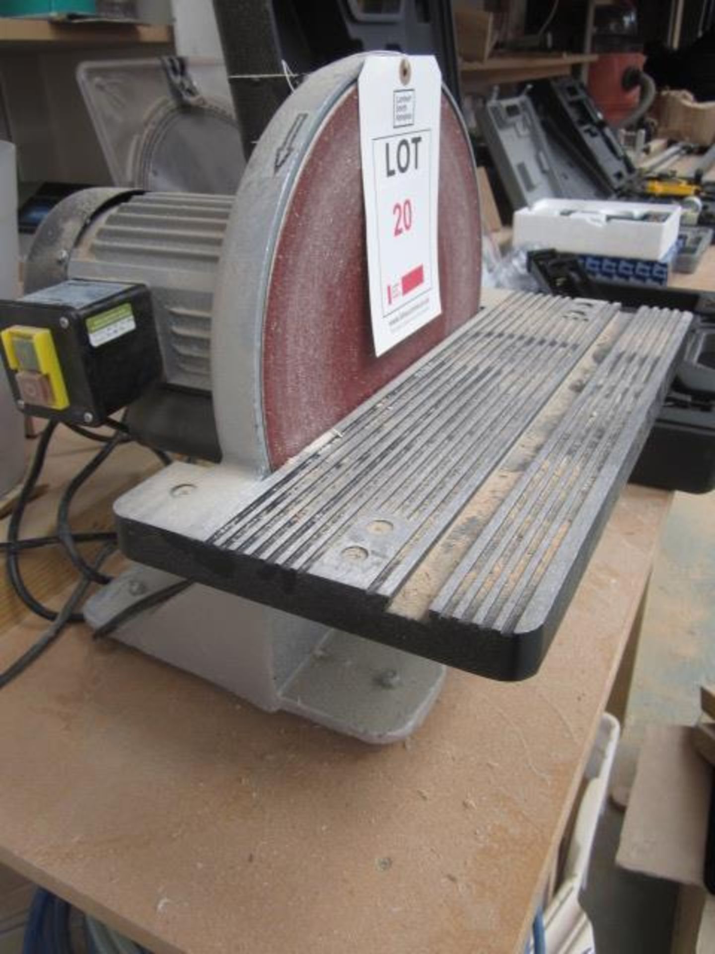 Draper DS305 bench top circular disc sander, serial no. 11080290, disc size 305mm, table size 438 - Image 2 of 3