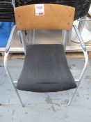 Four wood back and upholstered seat chairs