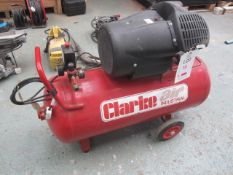 Clarke Industrial PED14A100 mobile reciprocating air compressor, serial no. 87260 (2010), max