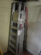 Four assorted aluminium step ladders, 3 x Werner 6 rung, 1 x unkown 7 rung