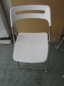 Four folding chairs, white