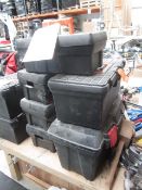 Six assorted hand held tool boxes