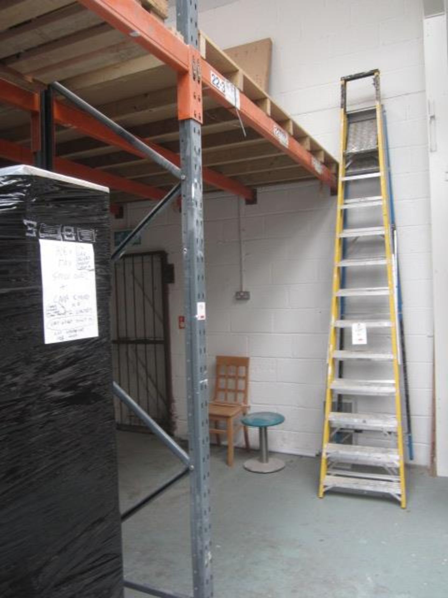 Four bays of orange & grey adjustable boltless pallet racking, 3200 x 900 x 4040mm (only 4 uprights) - Image 2 of 2