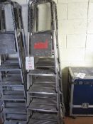 Five Zarges Z200, 6 rung aluminium step ladders