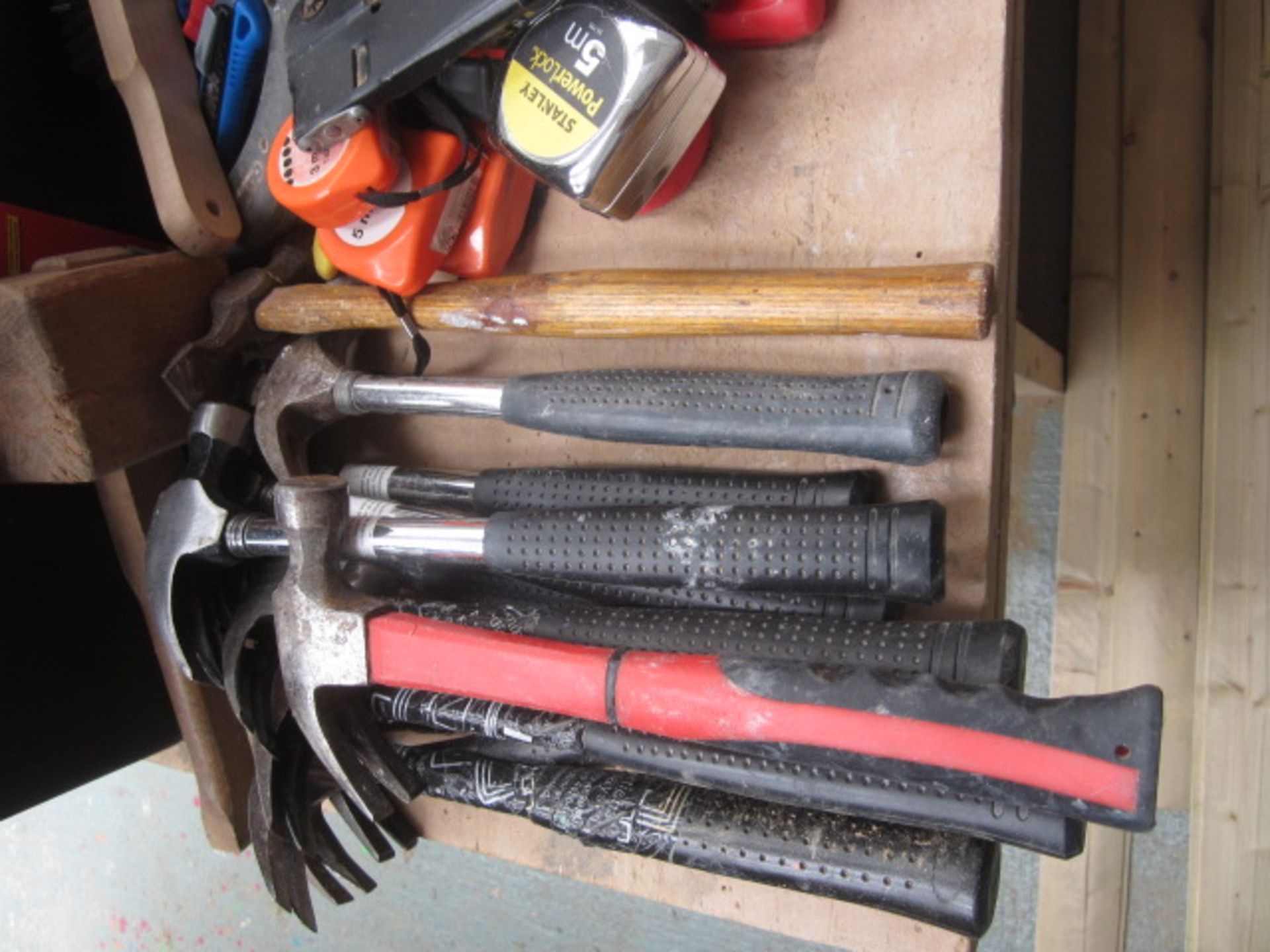 Quantity of assorted hand tools to include hammers, stanley knives, tape measures, screw drivers, - Image 3 of 3