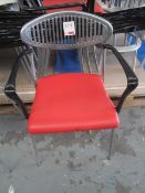 Four Italian chrome back/vinyl seat restaurant chair