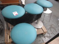 Four chrome base and vinyl seat bar stools
