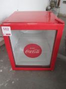Husky Hus-EL168 glass fronted mini refrigerator with Coca-Cola logo, serial no. COC111200365