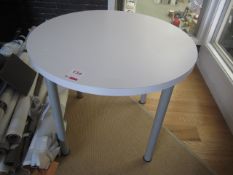 White laminate topped 900mm table