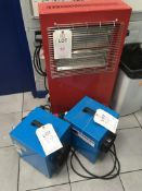 Three electric heaters