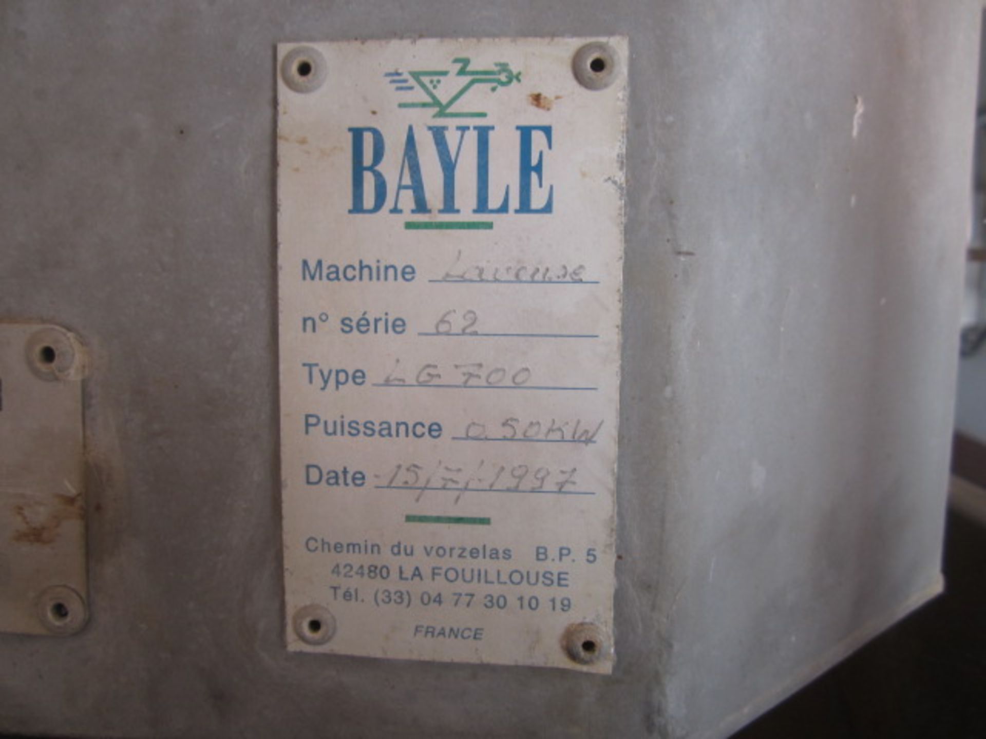 Bayle type LG700 freestanding line washer with twin nylon brushes, s/n: 62, approx. height of - Image 3 of 3