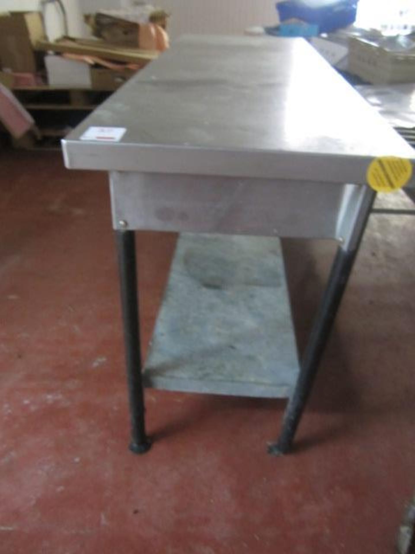 2 x assorted stainless preparation work tables, 1200mm x 600mmm / 1600mm x 800mm - Image 2 of 4