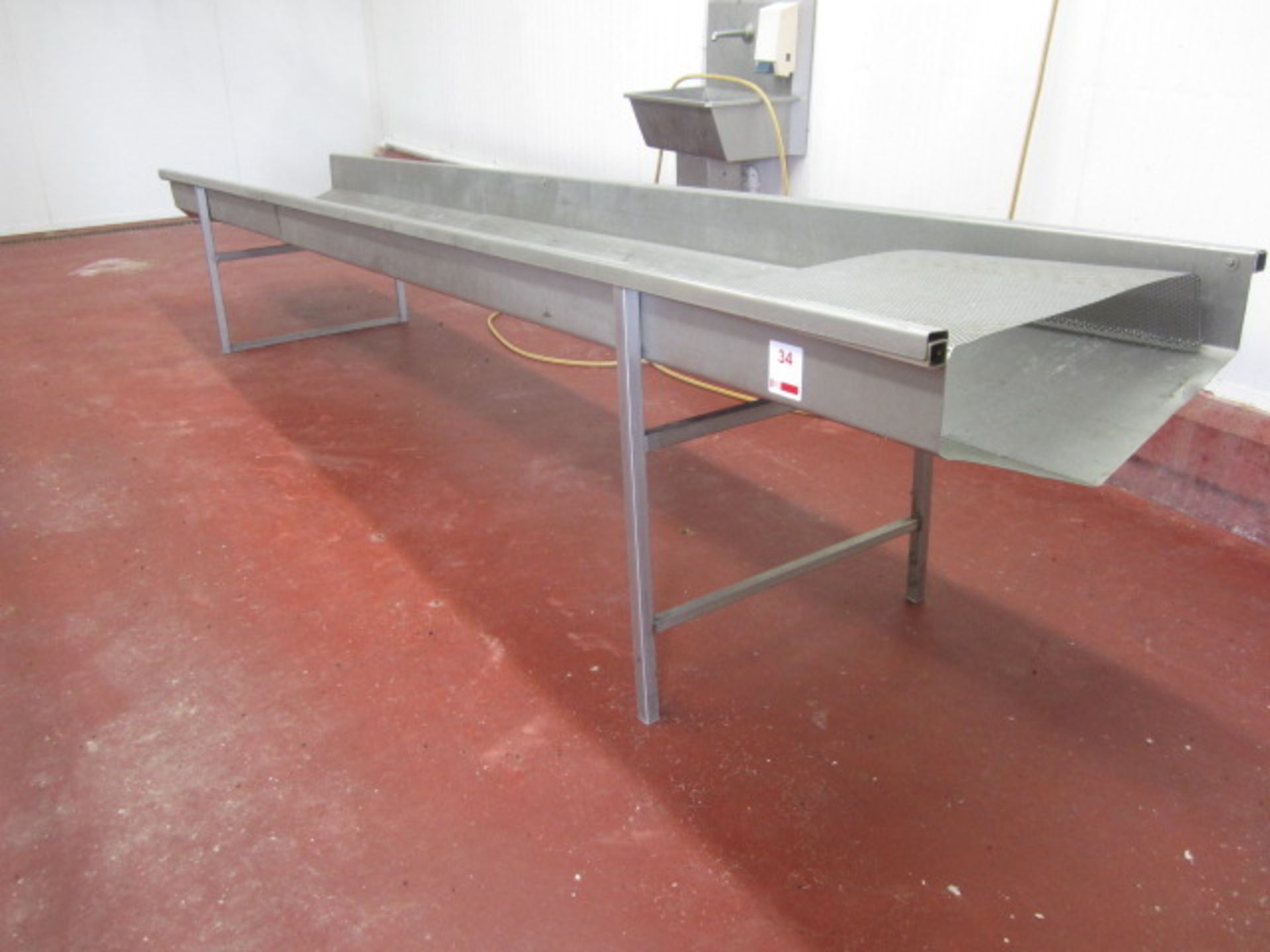 Stainless Steel freestanding blood trough, approx. size 4m x 760mm