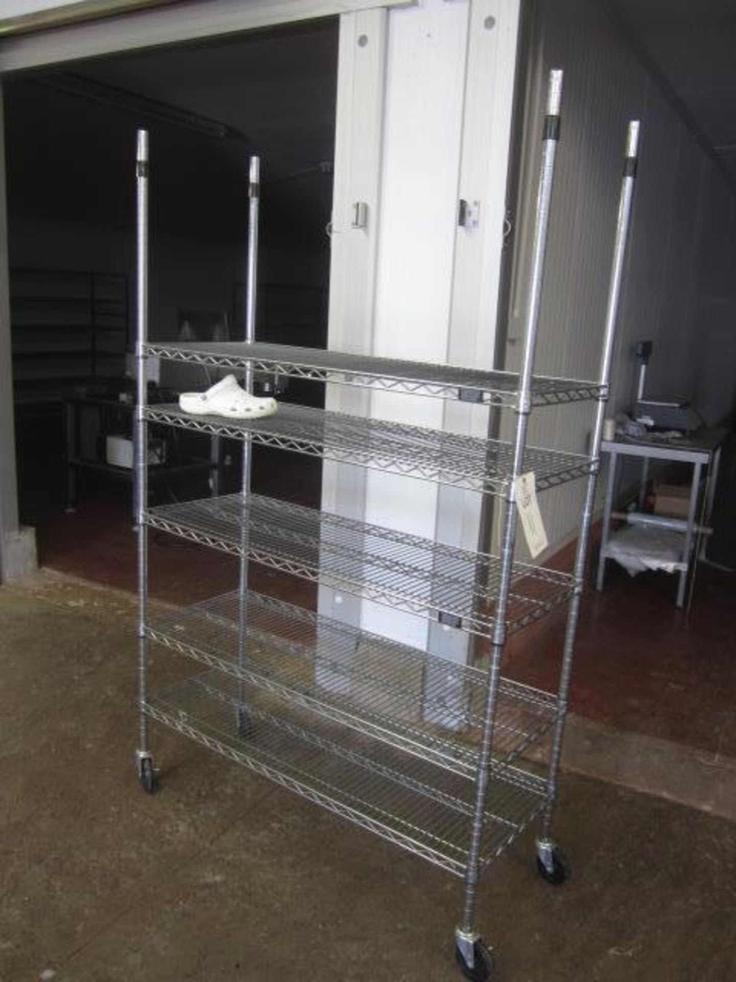 3 x chrome frame 5 & 6 shelf racks, approx. size: 1200mm x 450mm - excluding contents - Image 3 of 3