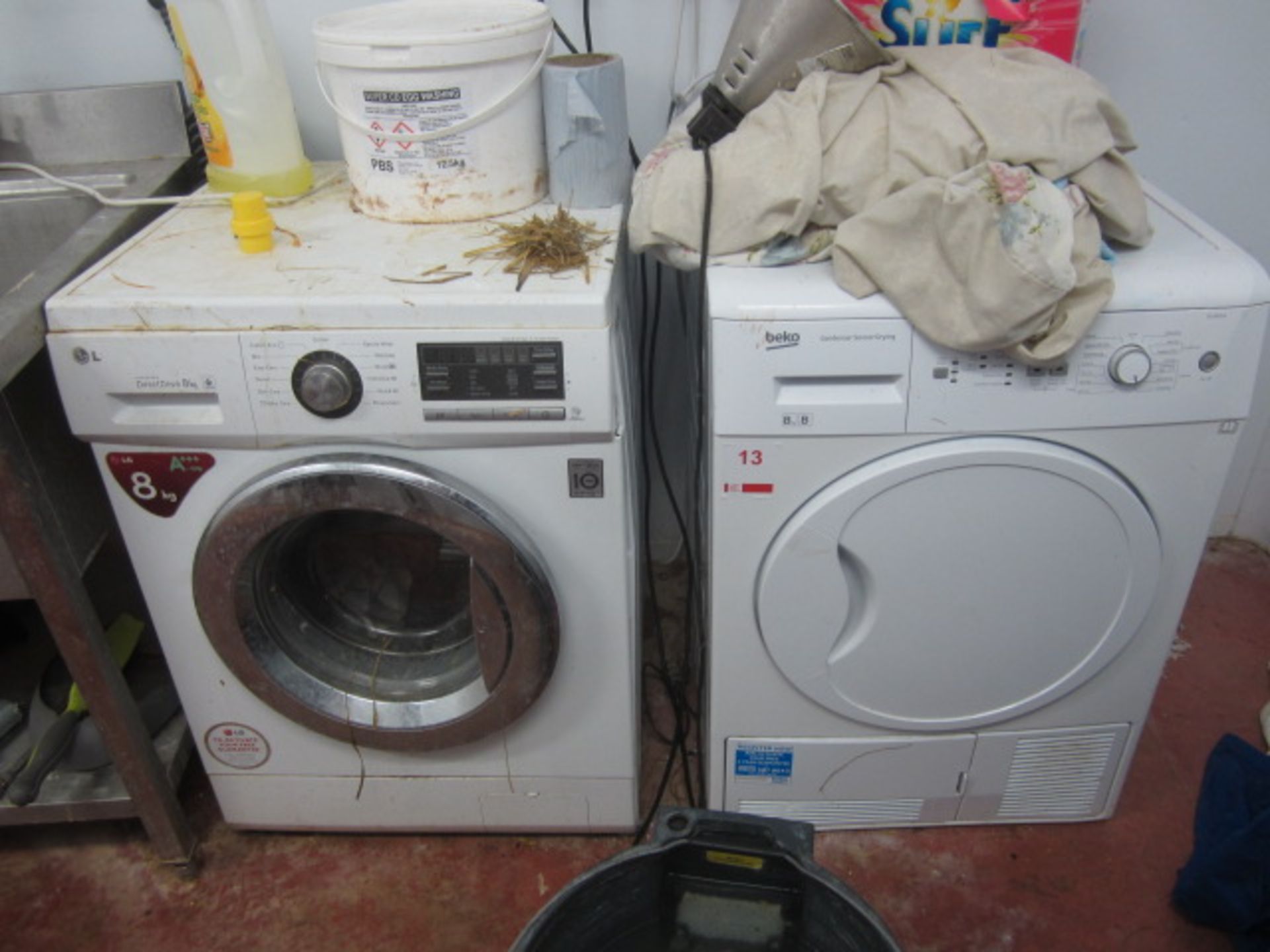 LG Direct drive washing machine, 8kg, Beko condenser sensor tumble dryer