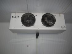 Searle GEA ceiling mounted twin fan evaporator.**A work Method Statement and Risk Assessment must be