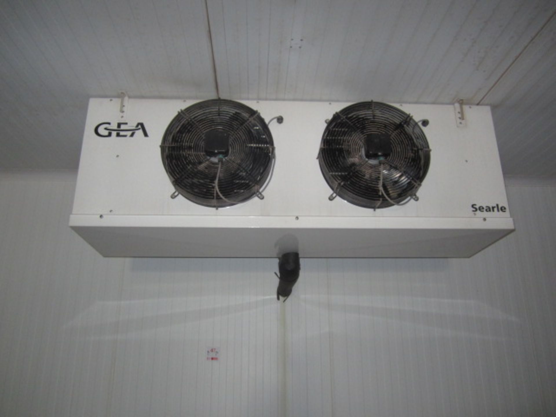 Searle GEA ceiling mounted twin fan evaporator.**A work Method Statement and Risk Assessment must be