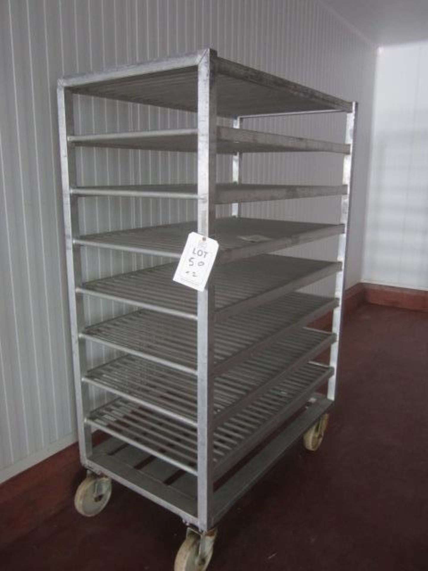 2 x mobile 8 shelf racks, 1200mm x 690mm x 1.8m - Image 2 of 2