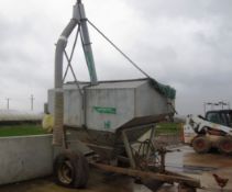 Peter Allen auger hopper filler single axle feed trailer - will need to be recovered, perished tyre