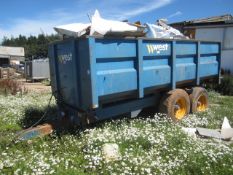 Harry West twin axle tipping grain trailer, no. 11101151, max gross weight: 12,500kg