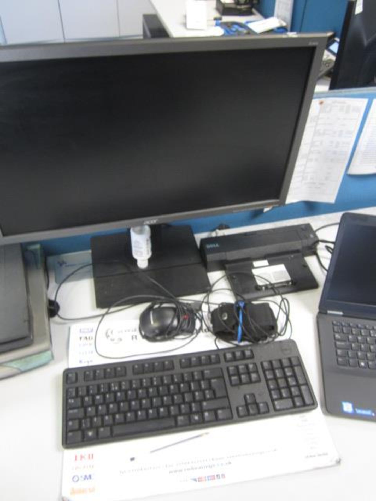 Dell Latitude E7450 Core i5 laptop, Dell docking station, flat screen monitor, keyboard, mouse - Image 3 of 3