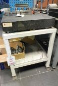 Granite surface table, approx 2 x 1.5ft, with steel stand