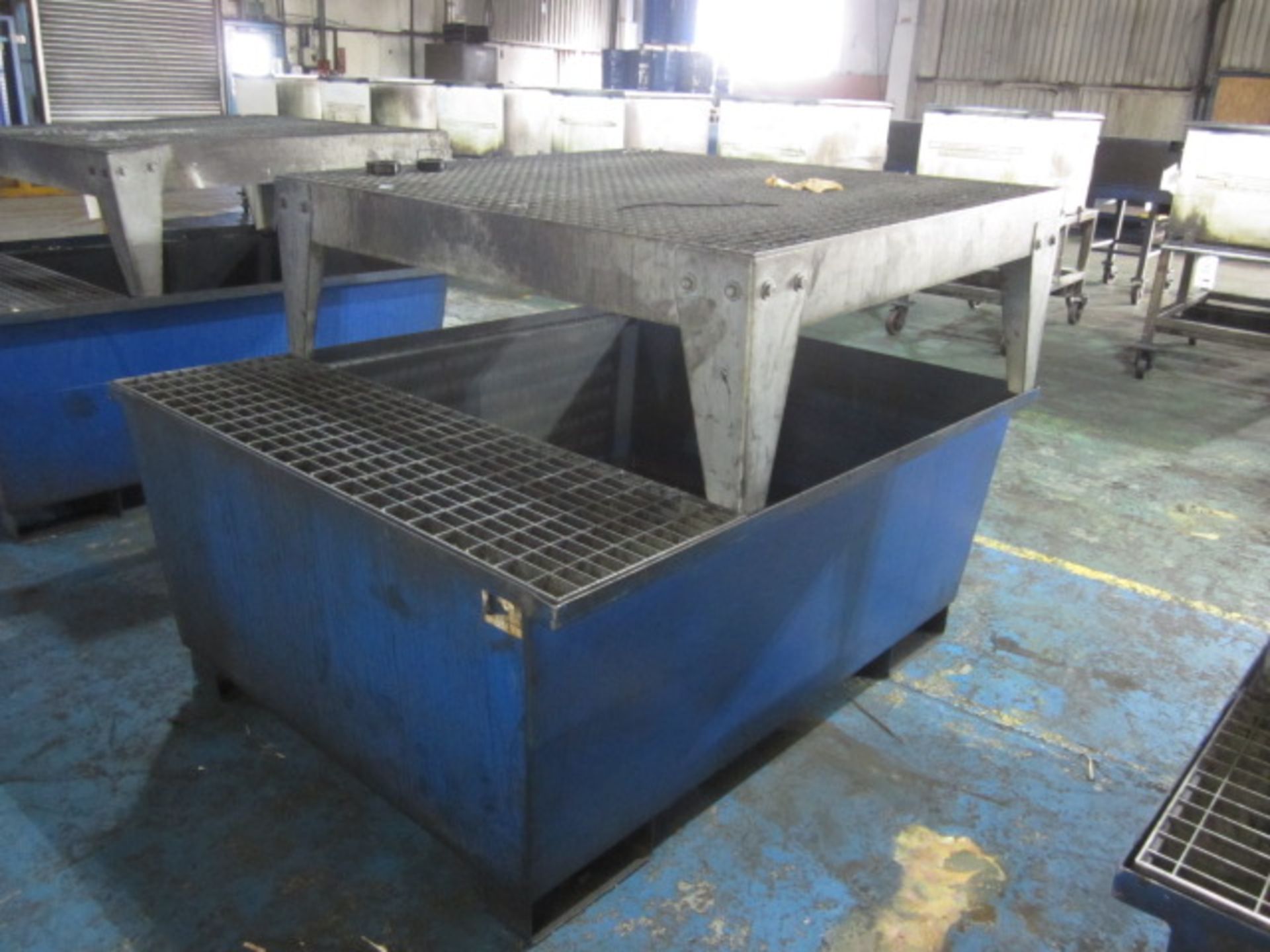 Metal fabricated spill tanks with mesh drainage floor, 1350 x 1650 x H 1180mm - Image 2 of 2