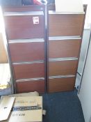 Two wood effect 4 drawer filing cabinets