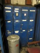 Four metal 4 door personnel lockers, one bay of bolted racking, 1250 x 560 x H 1760mm