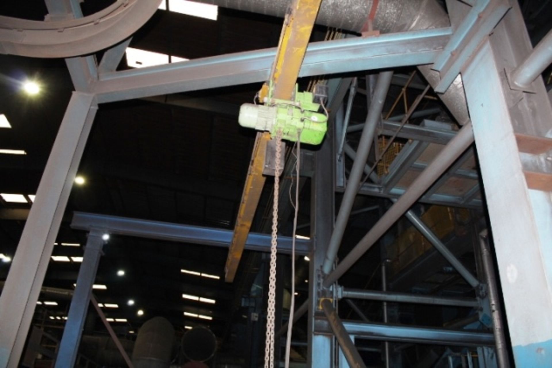 Electric chain hoist, with pendant control, and 7.5m RSJ runrail and end supports, Please note: - Image 4 of 4