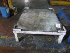 Two metal fabrication work tables, approx. size 1.3 x 1.1m