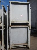 Twelve metal, two sided forkliftable stacking stillage, 40" x 50"x H 46"