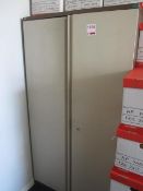 Two metal assorted 2 door storage cupboards