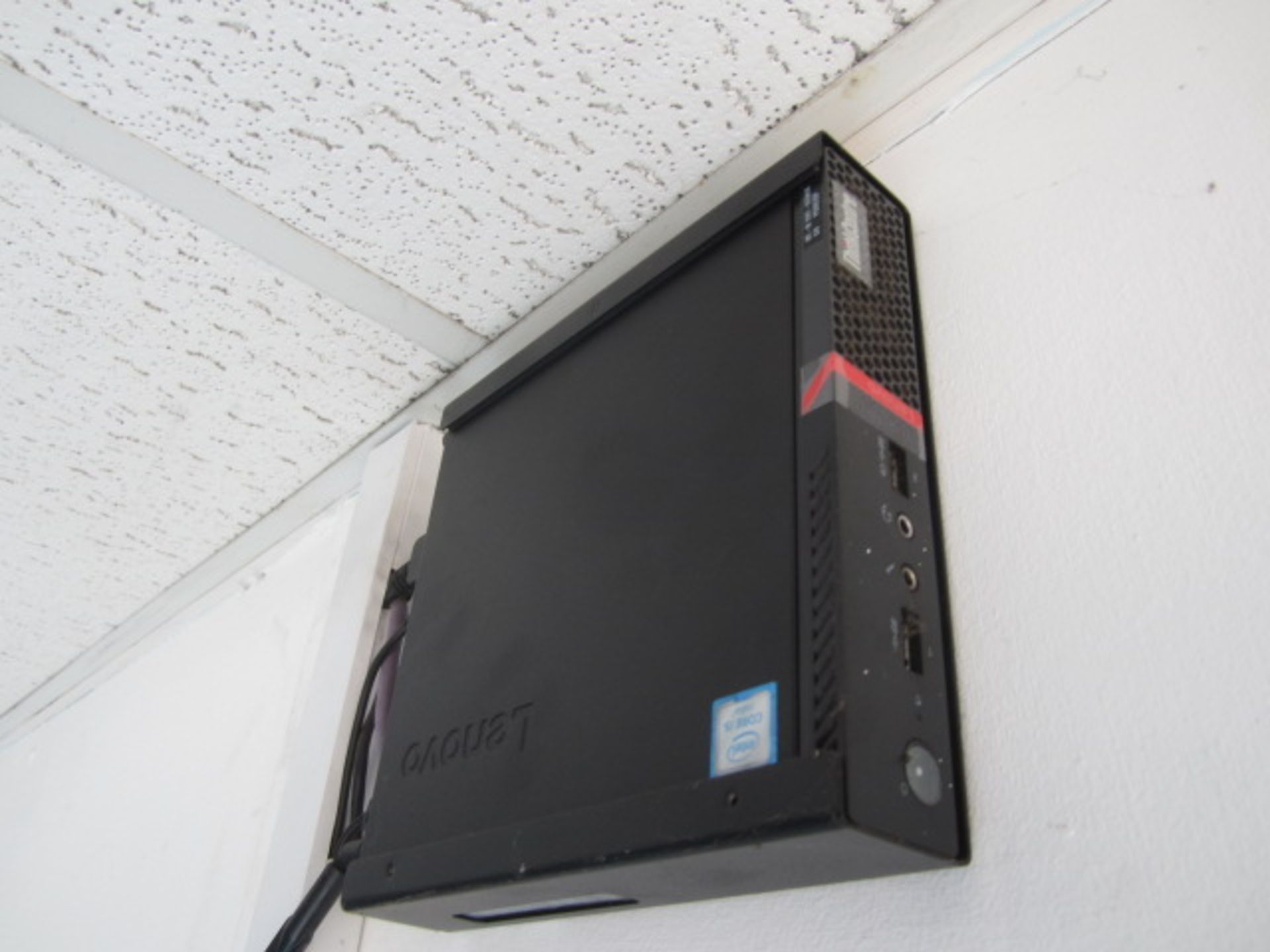 Lenovo Thinkcentre computer system, wall mounted flat screen monitor, keyboard, mouse - Image 2 of 4