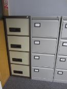 Two metal, 4 drawer filing cabinets