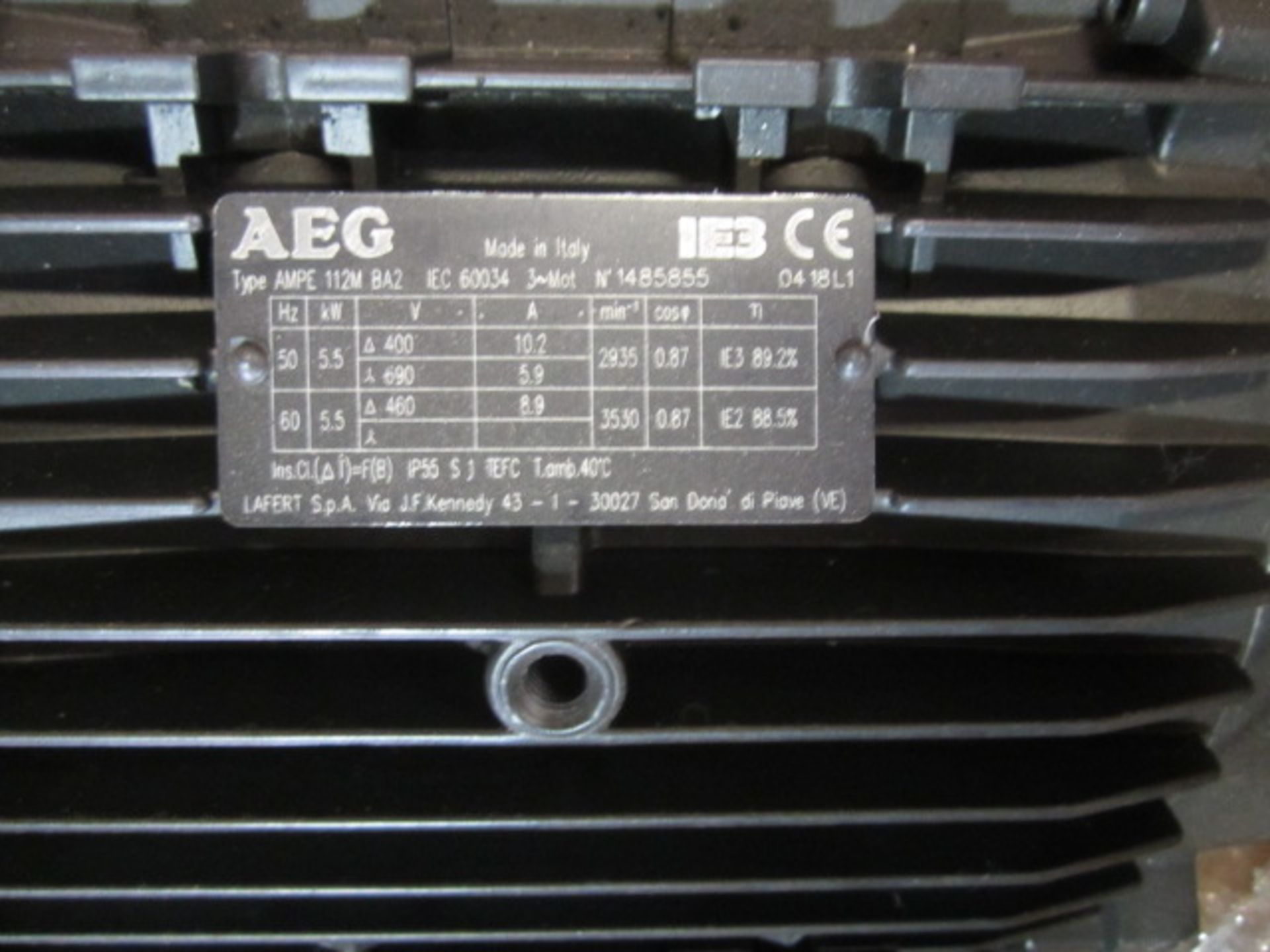 AEG type AMPE 112M RAZ motor - Image 2 of 3