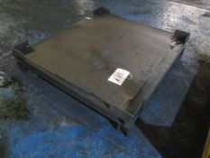 Two metal fabricated work tables, approx. size 1250 x 1140mm