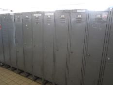 Ten metal single door personal lockers