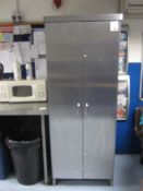 Stainless steel 2 door storage cupboard, 700 x 650mm x H 1.8m