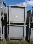Twelve metal, two sided forkliftable stacking stillage, 40" x 50"x H 46"