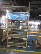 Five metal frame mesh sides, forkliftable stacking stillages, 1240 x 810 x H 560mm