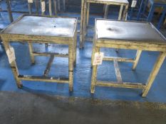 Two metal frame workbenches, 610 x 730mm