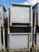 Twelve metal, two sided forkliftable stacking stillage, 40" x 50"x H 46"