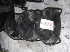 Three Sealey industrial floor fans, 240v